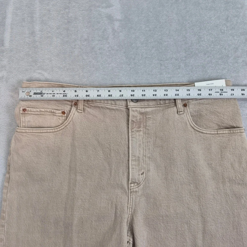NWT 33 16R Abercrombie The 90s Relaxed High Rise Jeans Tan Khaki Denim Plus